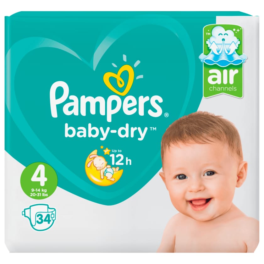 Pampers Baby-Dry Windeln Gr.4 Maxi 9-14kg Sparpack 34 Stück